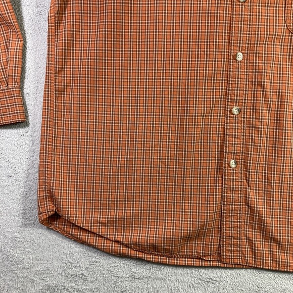 Columbia Shirt Men Large Orange Plaid Button Down Long Sleeve Pocket Preppy READ - Picture 3 of 16